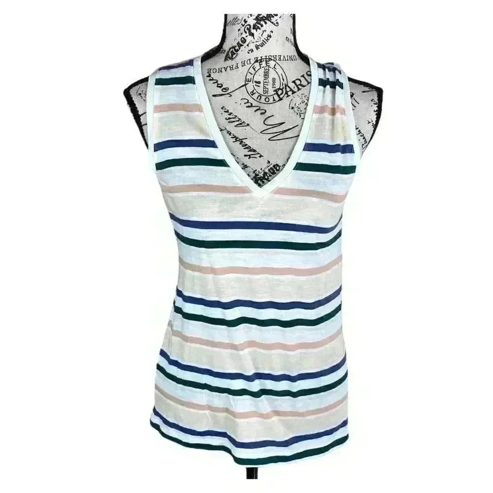 Madewell stripes V-neck tank top- XXS